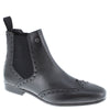 HX London Harlow Men's Leather Smart Pointed Toe Brogue Chelsea Boots