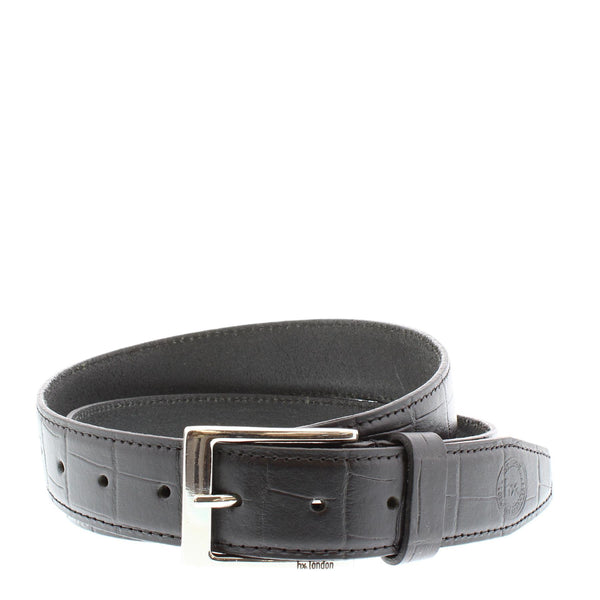 Crosswood Leather Crocodile Belt