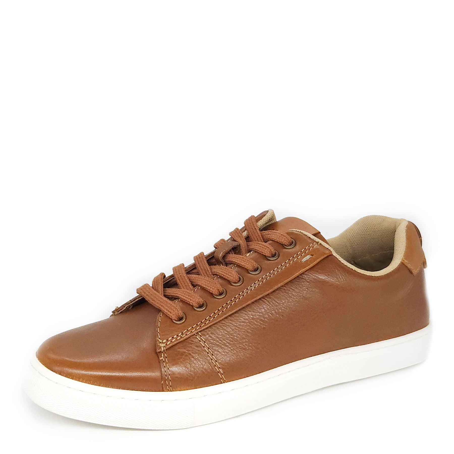 Romford Tan Smart Lace Up Trainers HX London - Main Image