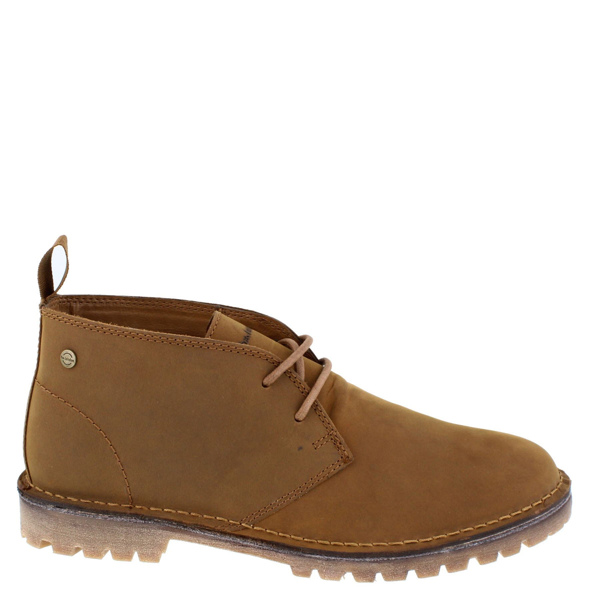 HX London Waltham Men's Leather Lace Up Cleated Sole Desert Boots