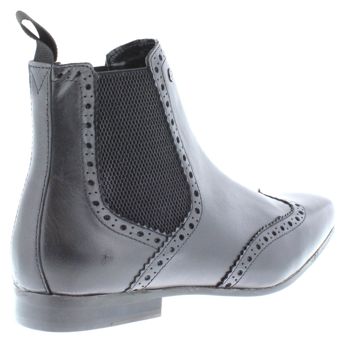 Harlow Leather Pointed Brogue Chelsea Boots