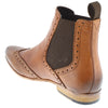 HX London Harlow Men's Leather Smart Pointed Toe Brogue Chelsea Boots