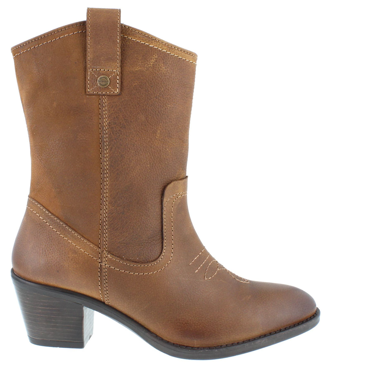 HX London Dallas Women's Leather Western Mid-Height Cowboy Boots