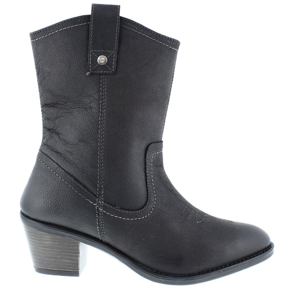 HX London Dallas Women's Leather Western Mid-Height Cowboy Boots