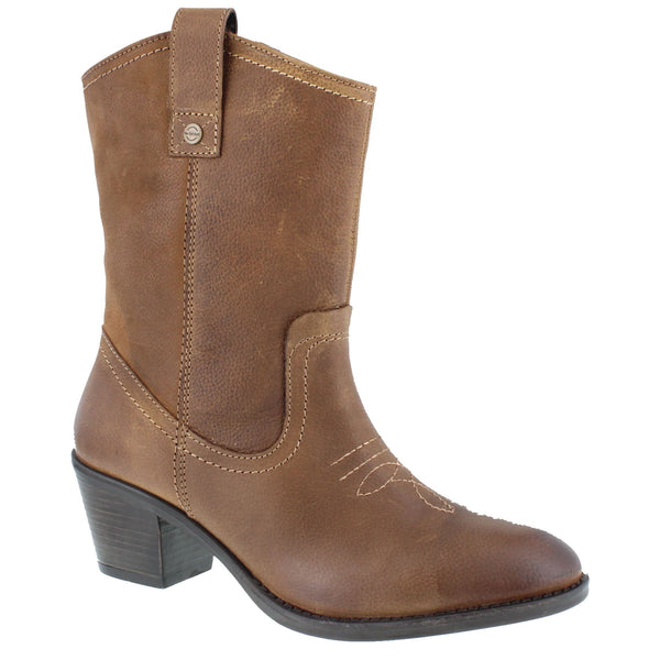 HX London Dallas Women's Leather Western Mid-Height Cowboy Boots