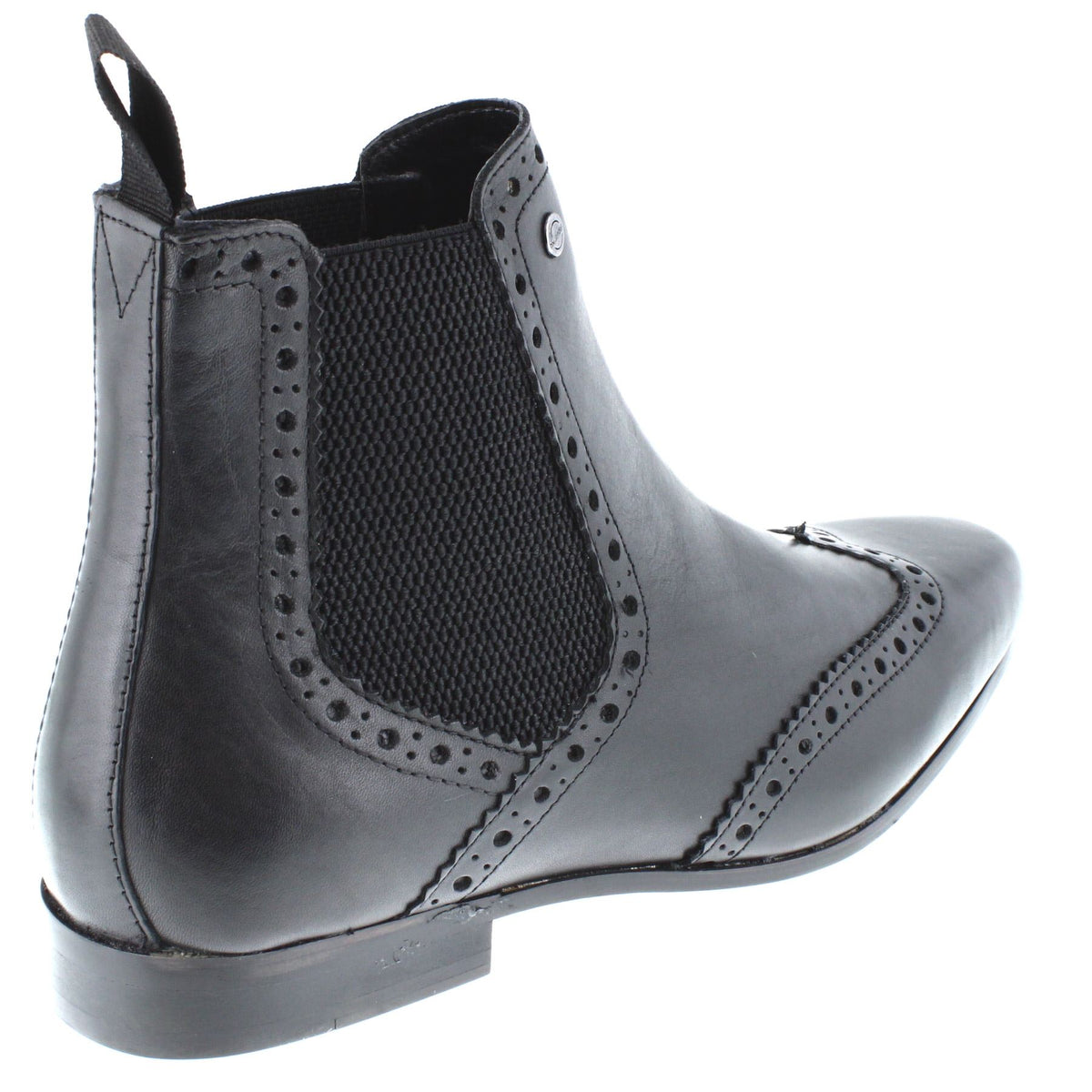 HX London Harlow Men's Leather Smart Pointed Toe Brogue Chelsea Boots