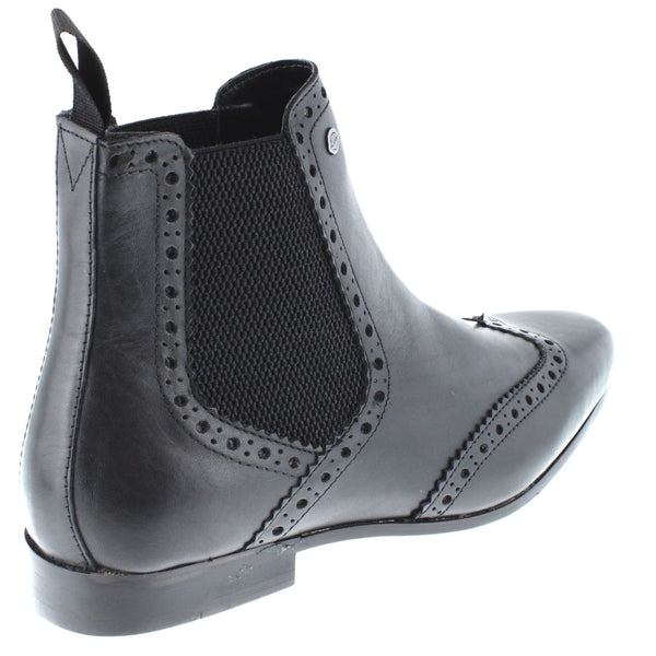 HX London Harlow Men's Leather Smart Pointed Toe Brogue Chelsea Boots