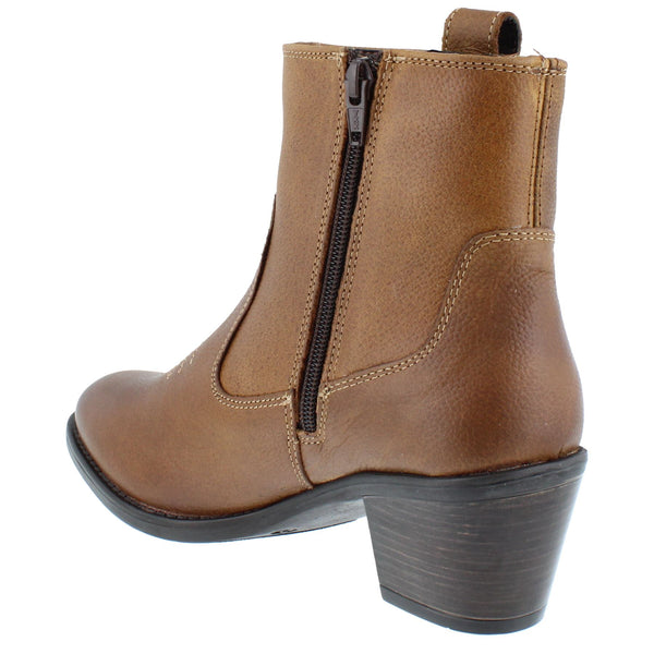 HX London Dakota Women's Leather Western Ankle Cowboy Boots