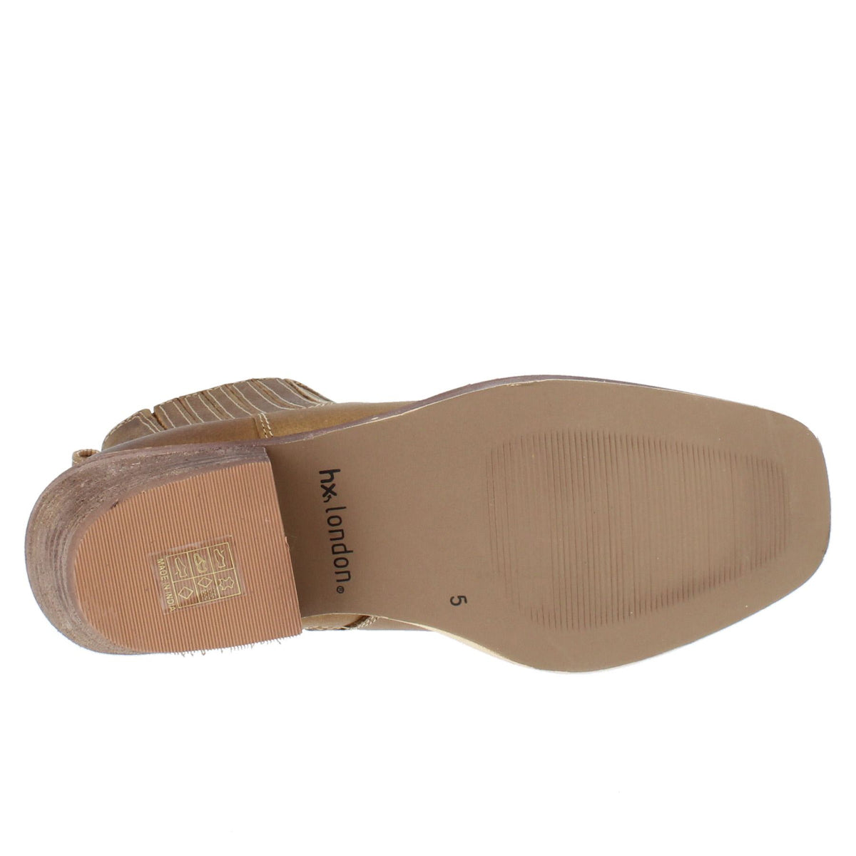 HX London Nashville Women's Suede Leather Square Toe Western Chelsea Boots