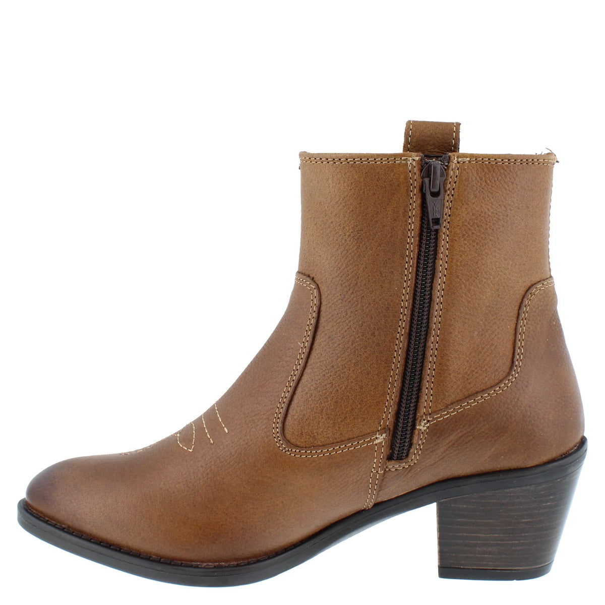 HX London Dakota Women's Leather Western Ankle Cowboy Boots