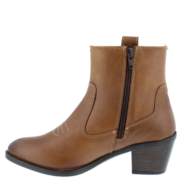 HX London Dakota Women's Leather Western Ankle Cowboy Boots