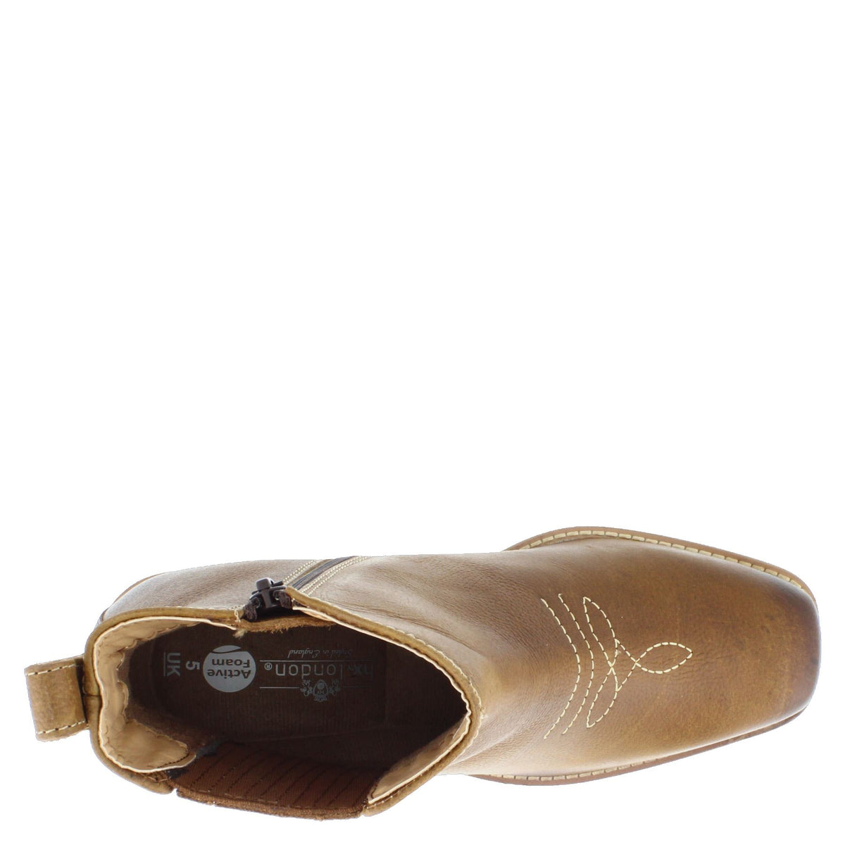 HX London Nashville Women's Suede Leather Square Toe Western Chelsea Boots