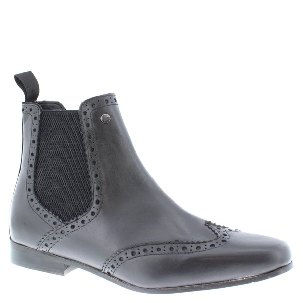 Harlow Leather Pointed Brogue Chelsea Boots