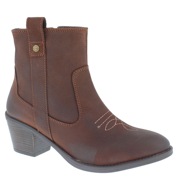 HX London Dakota Women's Leather Western Ankle Cowboy Boots