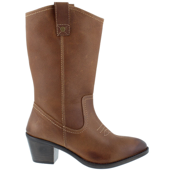 HX London Montana Women's Leather Western Cowboy Boots
