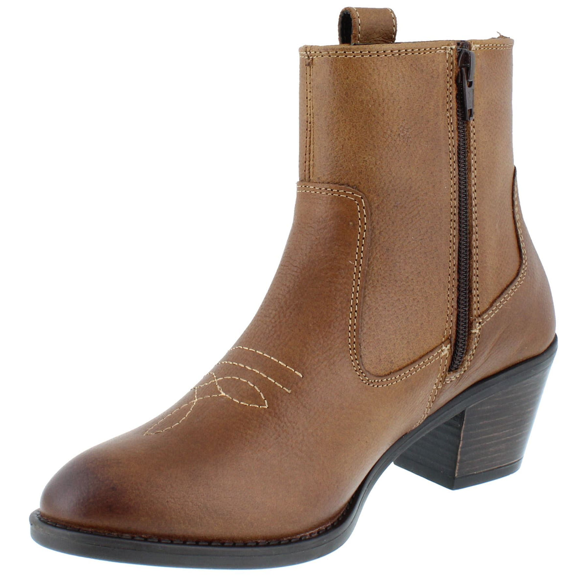 HX London Dakota Women's Leather Western Ankle Cowboy Boots