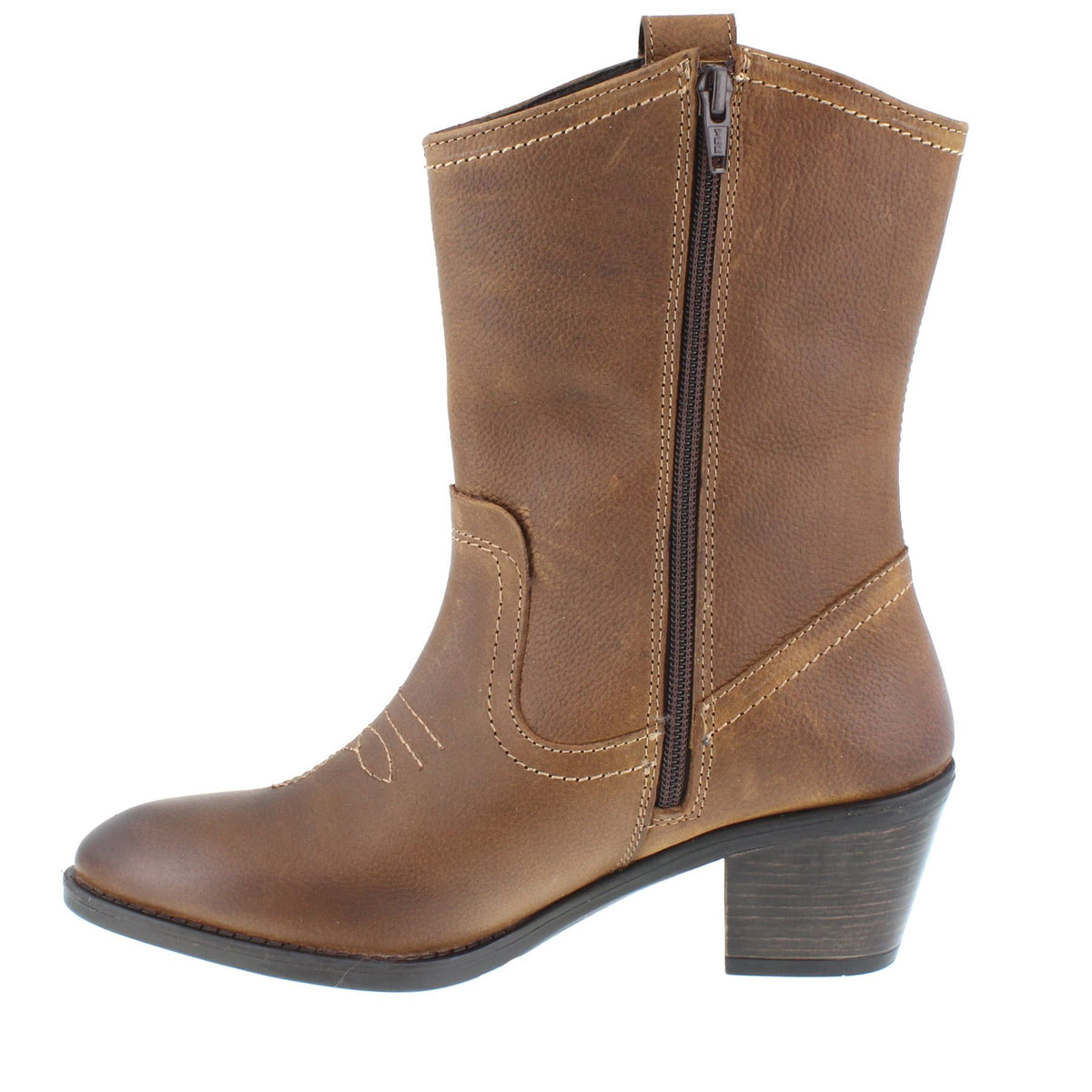 HX London Dallas Women's Leather Western Mid-Height Cowboy Boots