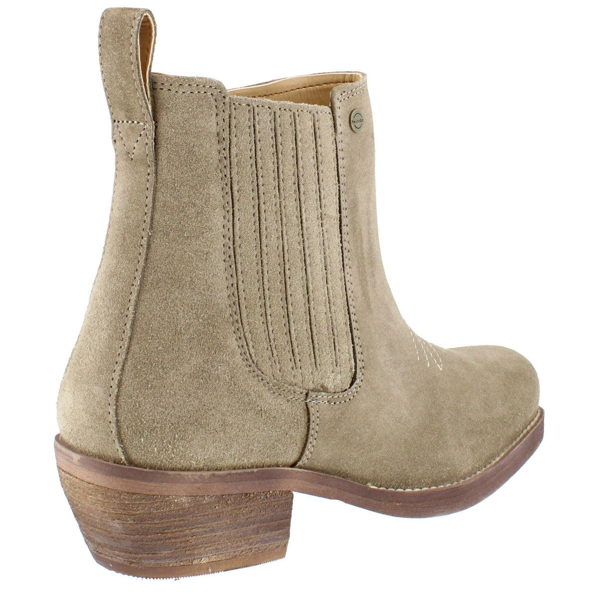 HX London Nashville Women's Suede Leather Square Toe Western Chelsea Boots