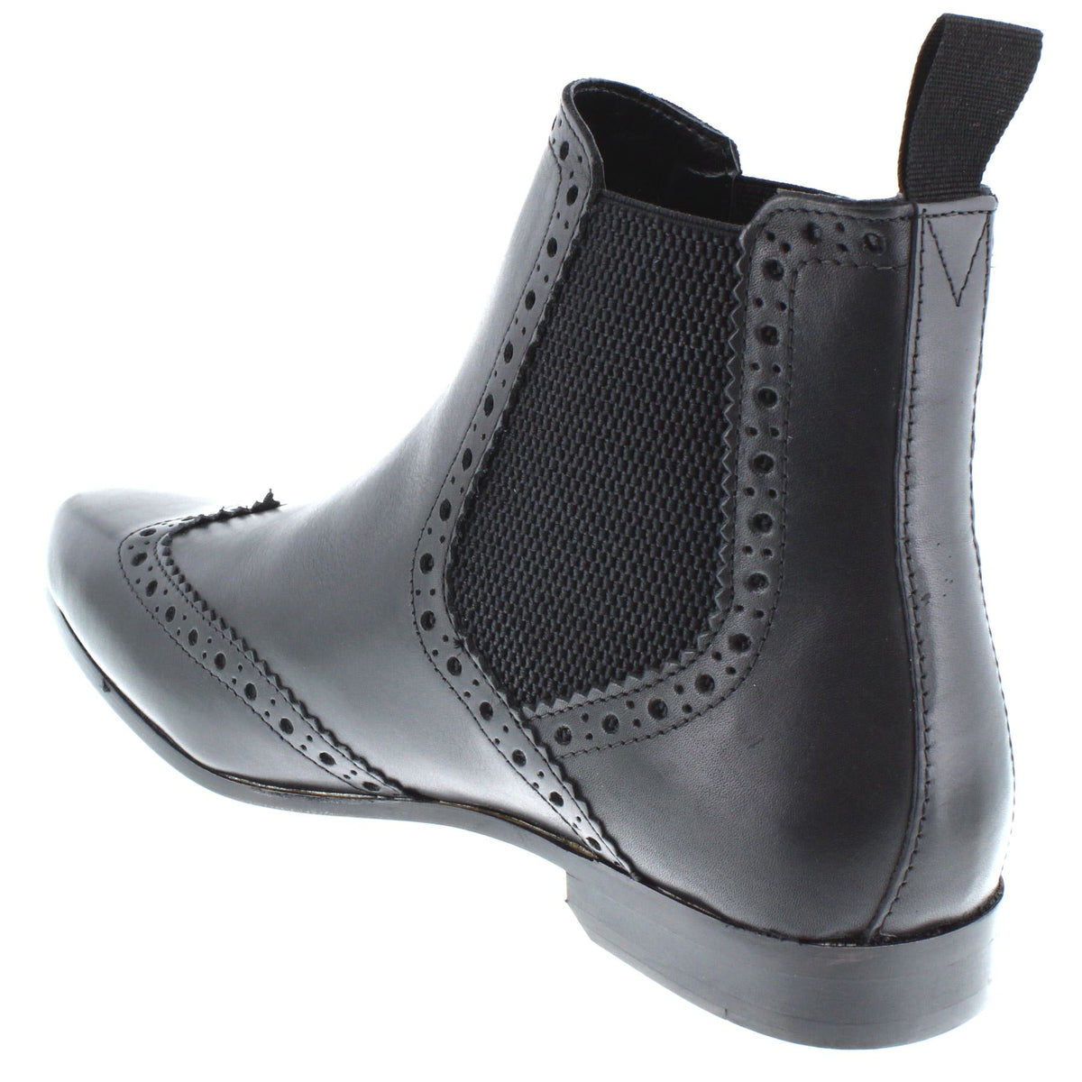 HX London Harlow Men's Leather Smart Pointed Toe Brogue Chelsea Boots