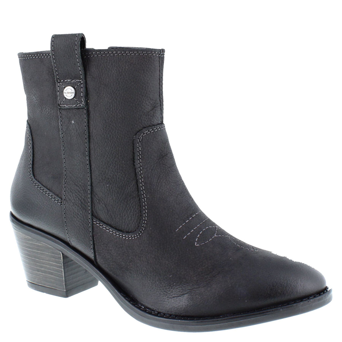 HX London Dakota Women's Leather Western Ankle Cowboy Boots