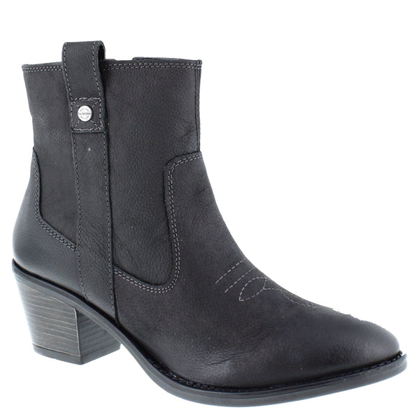 HX London Dakota Women's Leather Western Ankle Cowboy Boots