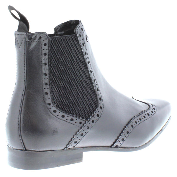 Harlow Leather Pointed Brogue Chelsea Boots