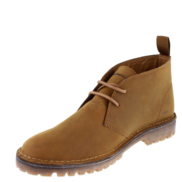 HX London Waltham Men's Leather Lace Up Cleated Sole Desert Boots