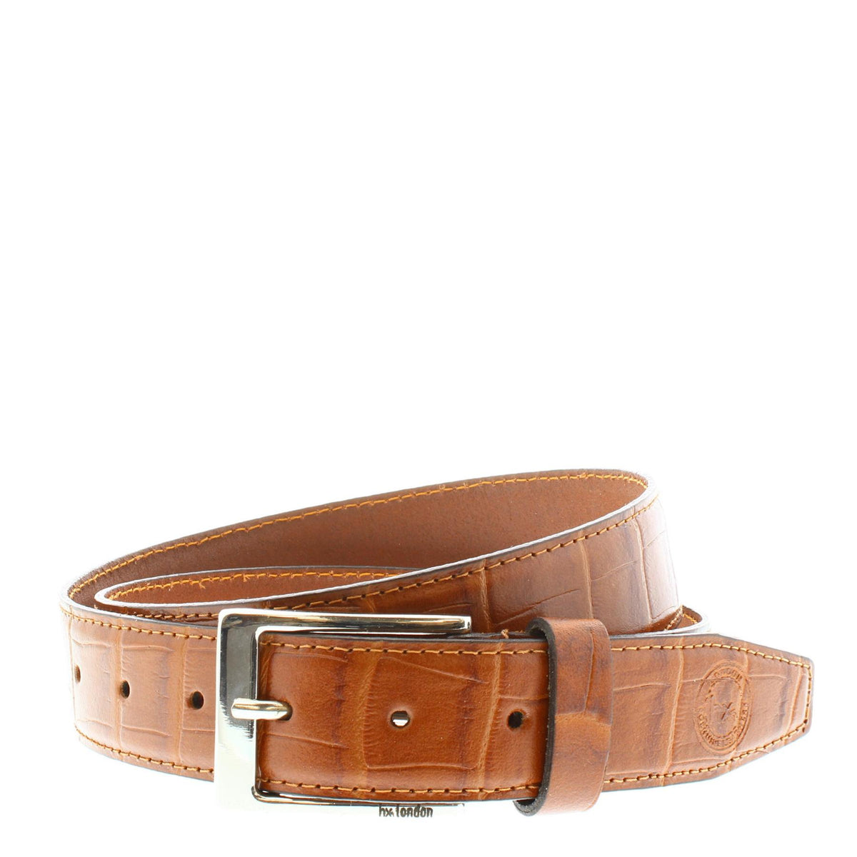 Crosswood Leather Crocodile Belt