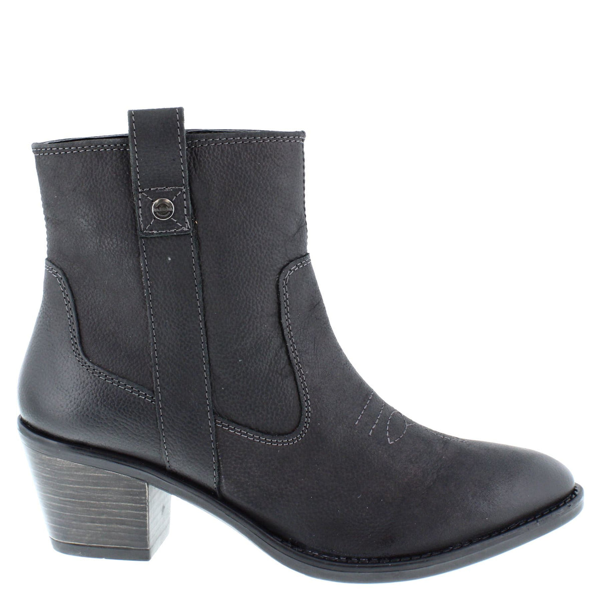 HX London Dakota Women's Leather Western Ankle Cowboy Boots