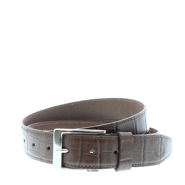 Crosswood Leather Crocodile Belt
