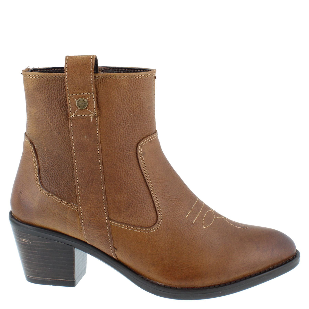 HX London Dakota Women's Leather Western Ankle Cowboy Boots