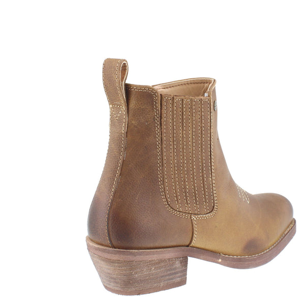 HX London Nashville Women's Suede Leather Square Toe Western Chelsea Boots